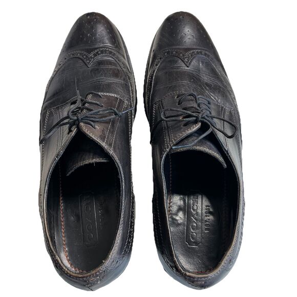 Coach Italy Stockton Brown Leather Wingtip Oxford Dress Shoes Sz 12D main image 4